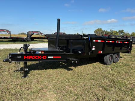 New 2027 MAXX-D 96x16 Tandem 17.5K Telescopic Deckover Dump Trailer W/ 2' Fold Down Sides