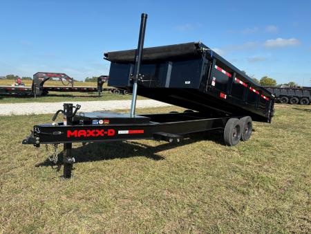 New 2027 MAXX-D 96x16 Tandem 17.5K Telescopic Deckover Dump Trailer W/ 2' Fold Down Sides