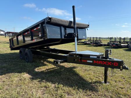 New 2027 MAXX-D 96x16 Tandem 17.5K Telescopic Deckover Dump Trailer W/ 2' Fold Down Sides