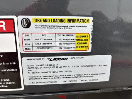 New #160345 2027 LAMAR DL 16 X 83 TANDEM AXLE 14K BUMPER PULL DUMP W/ 48" SIDES & LONG ARM TARP KIT