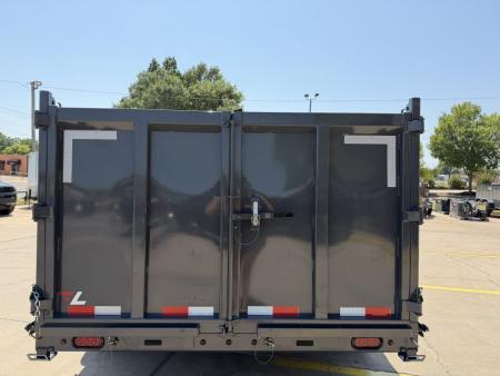 New #160345 2027 LAMAR DL 16 X 83 TANDEM AXLE 14K BUMPER PULL DUMP W/ 48" SIDES & LONG ARM TARP KIT