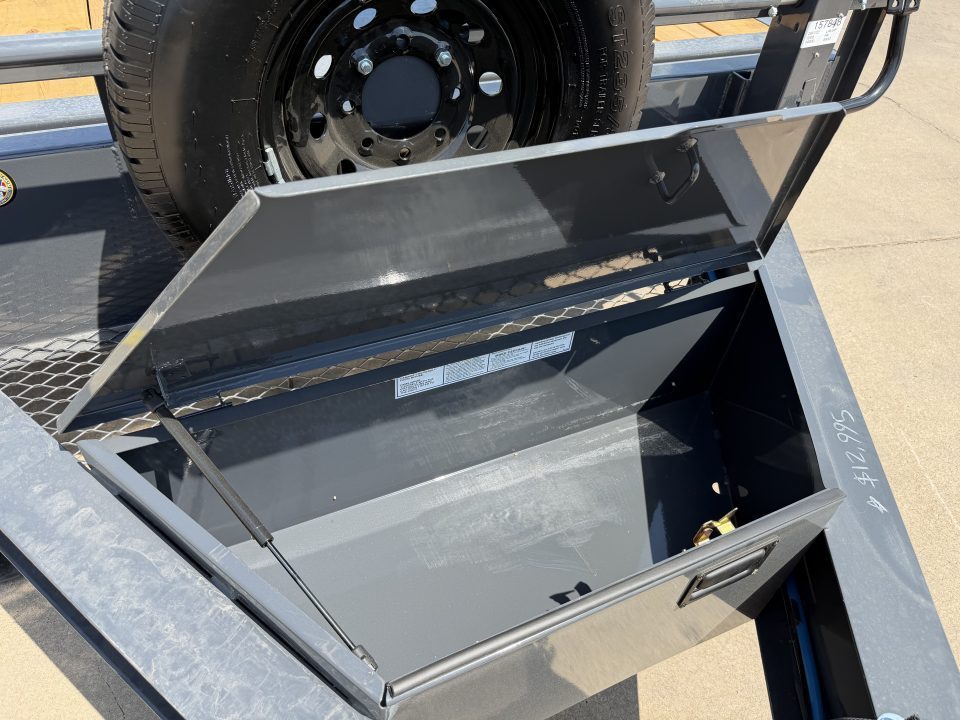 New #160485 2027 LAMAR FA 26 X 102 BUMPER PULL 14K DECKOVER FULL BED TILT W/ SPARE TIRE