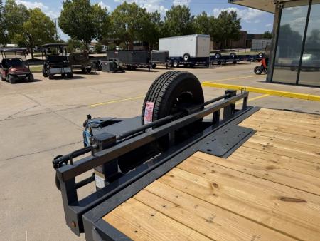 New #160485 2027 LAMAR FA 26 X 102 BUMPER PULL 14K DECKOVER FULL BED TILT W/ SPARE TIRE