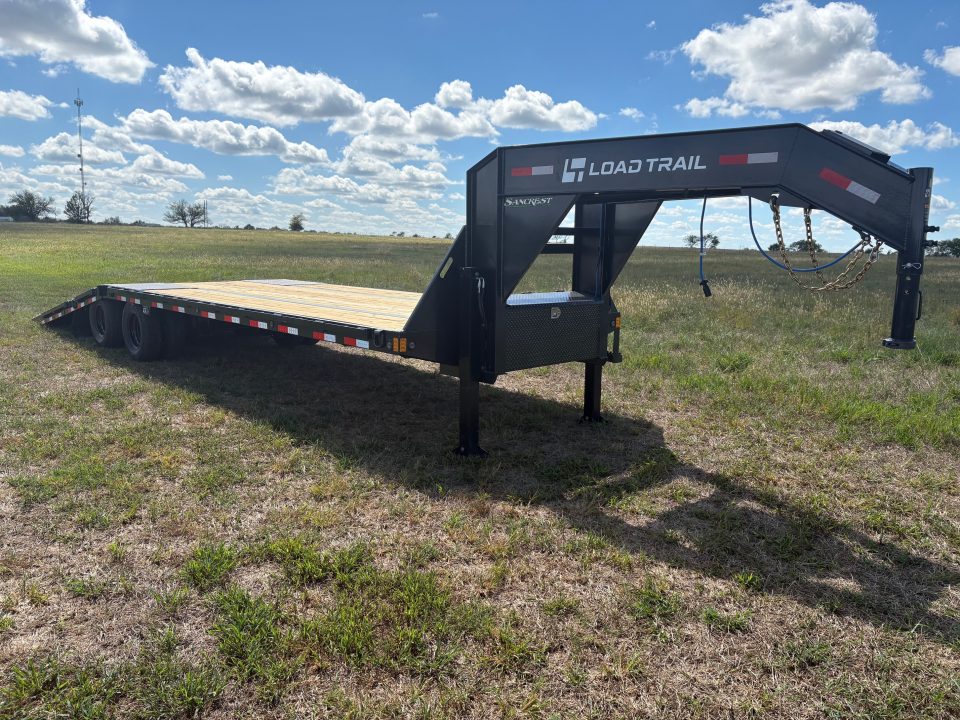 New 2027 Load Trail 102x32 Tandem 24K GN Hydrotail Flatbed Trailer W/ Steel Runners & Hydro Jacks