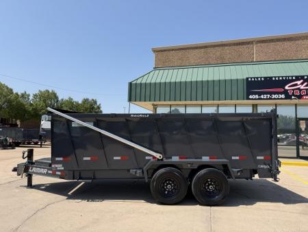 New #160344 2027 LAMAR DL 16 X 83 TANDEM AXLE 14K BUMPER PULL DUMP W/ 48  SIDES & LONG ARM TARP KIT