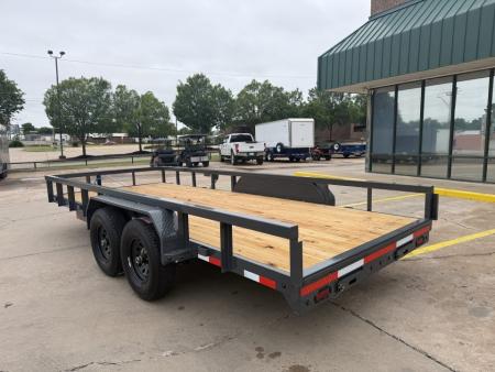 New #159449 2027 LAMAR U5 18 X 83 TANDEM AXLE SQUARE TUBE TOP 10K UTILITY W/ SLIDE IN RAMPS