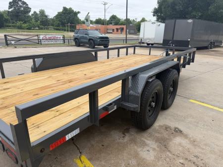 New #159449 2027 LAMAR U5 18 X 83 TANDEM AXLE SQUARE TUBE TOP 10K UTILITY W/ SLIDE IN RAMPS