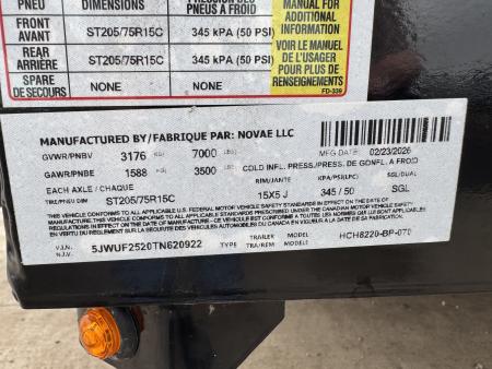 New 2026 H&H Trailers HCH8220-070 Equipment Trailer