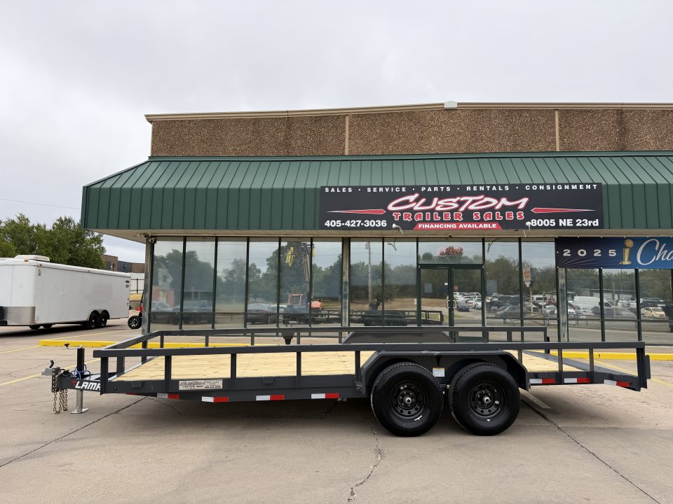 New #160377 2027 LAMAR U5 20 X 83 TANDEM AXLE SQUARE TUBE TOP 10K UTILITY W/ 2' DOVE & SLIDE IN RAMPS