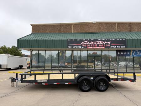 New #160377 2027 LAMAR U5 20 X 83 TANDEM AXLE SQUARE TUBE TOP 10K UTILITY W/ 2' DOVE & SLIDE IN RAMPS