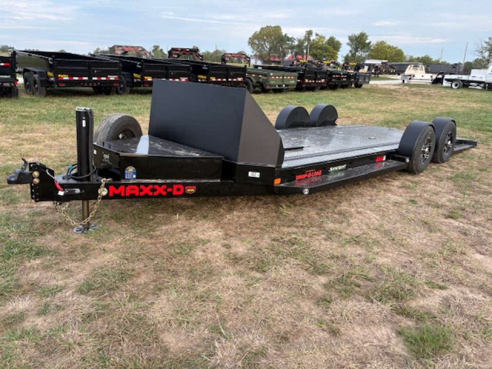 New 2027 MAXX-D 80x24 Tandem 10K Drop-N-Load Trailer W/ Rock Shield, Hydro Jack, In-Floor Lights, & Wireless Remote