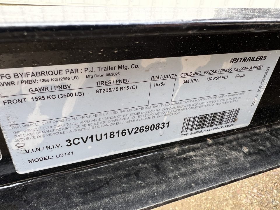 New 2027 PJ Trailers 14' ATV Utility U8 Utility Trailer