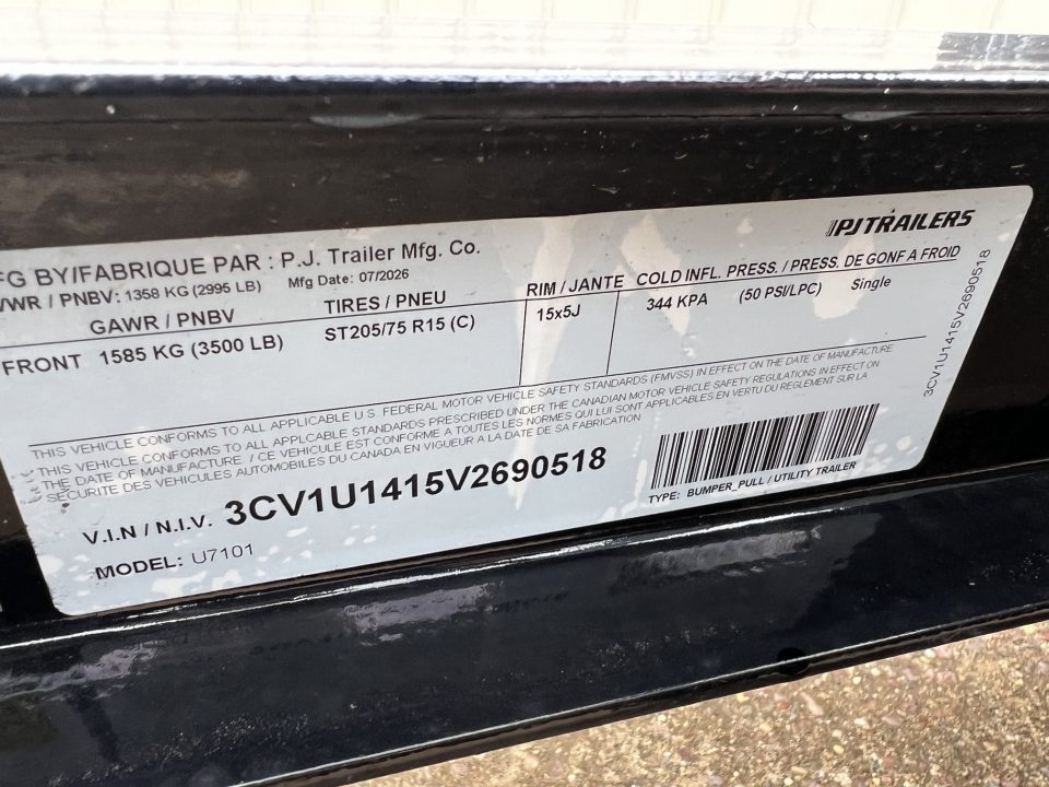 New 2027 PJ Trailers 10' U7 Utility Trailer