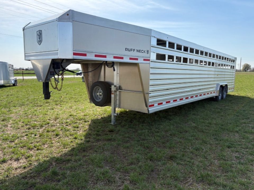New 2027 EBY Trailers 8x32 Tandem 25K GN Livestock Trailer W/ Slat Sides & Floating Gate