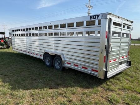 New 2027 EBY Trailers 8x32 Tandem 25K GN Livestock Trailer W/ Slat Sides & Floating Gate