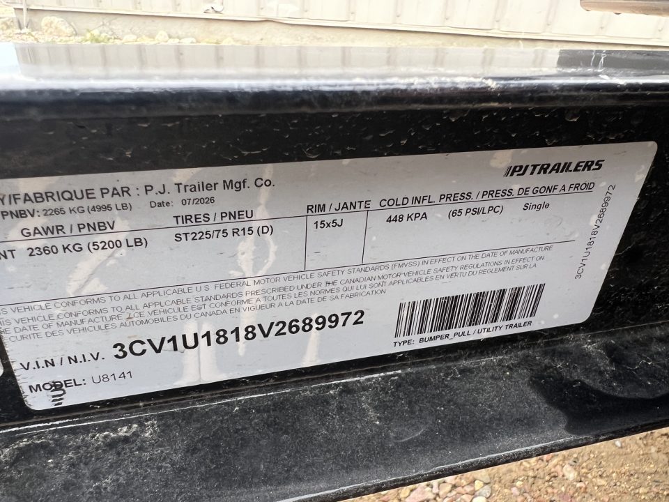 New 2027 PJ Trailers 14' ATV Utility U8 5K Axle Utility Trailer