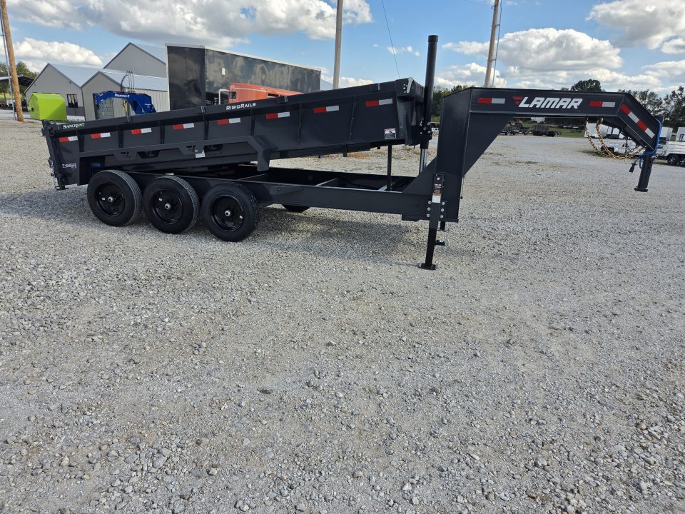 New 2027 Lamar 83X16 TRIPLE 21K GOOSENECK TELESCOPIC DUMP W/24" SIDES & 17.5"/16PLY