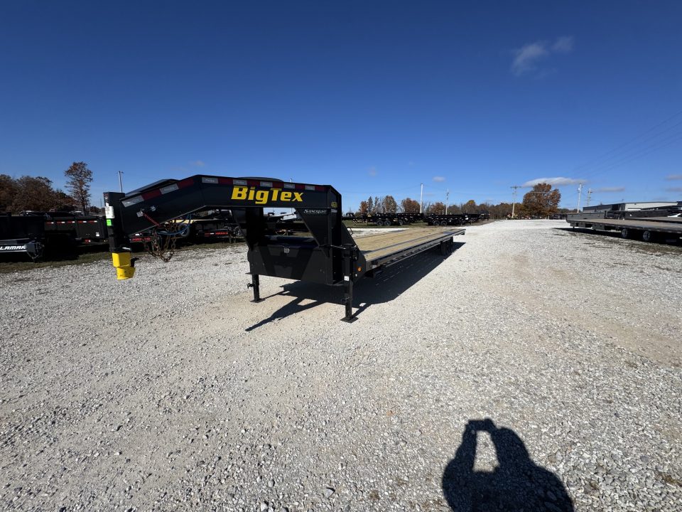 New 2027 Big Tex Trailers 14GN WITH SLIDE IN RAMPS 102X40 WITH RATCHET RAIL Flatbed Trailer