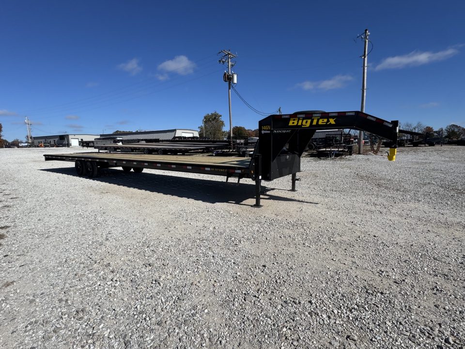 New 2027 Big Tex Trailers 14GN WITH SLIDE IN RAMPS 102X40 WITH RATCHET RAIL Flatbed Trailer