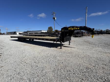 New 2027 Big Tex Trailers 14GN WITH SLIDE IN RAMPS 102X40 WITH RATCHET RAIL Flatbed Trailer