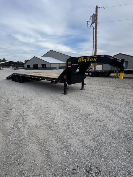 New 2027 Big Tex Trailers 25GH TANDEM DUAL GN HYDROTAIL W/ SELF CLEAN DOVE/ 102X35 10 PLY TIRES Flatbed Trailer