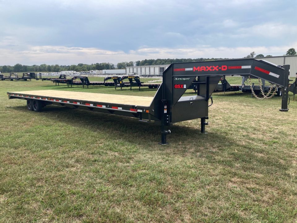New 2027 MAXX-D 102x40 TANDEM 12K GN STRAIGHT DECK W/ SLIDE IN RAMPS AND RATCHET RAIL Flatbed Trailer