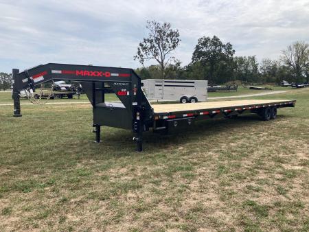 New 2027 MAXX-D 102x40 TANDEM 12K GN STRAIGHT DECK W/ SLIDE IN RAMPS AND RATCHET RAIL Flatbed Trailer
