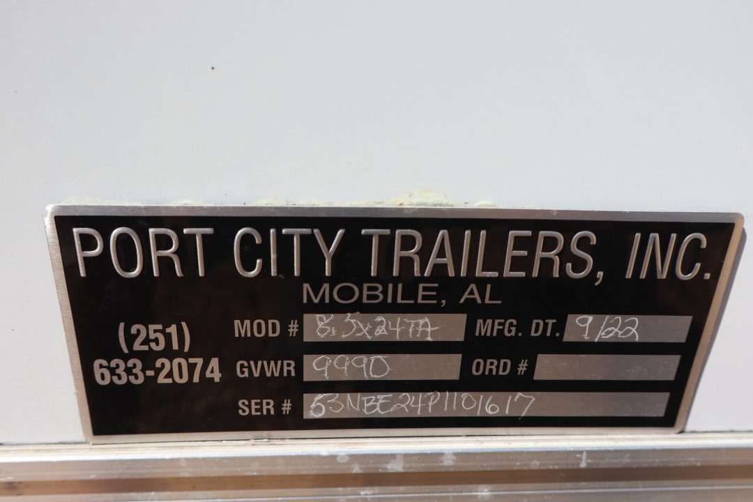 Used 2023 8.5X24 Port City Trailers Race Trailer