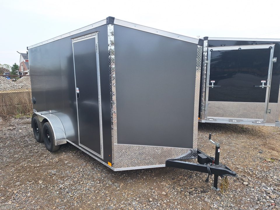 New 7x14 Cargo / Enclosed Trailer W/ Ramp Door
