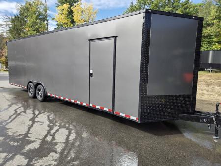 New 2027 One Stop 8.5x28 enclosed car trailer extra height black out with spoiler Car / Racing Trailer