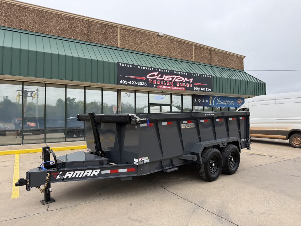 New #160353 2027 LAMAR DT 14 X 83 TANDEM AXLE 14K BUMPER PULL DUMP TRAILER W/ 3' SIDES & TELESCOPIC