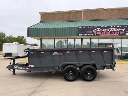 New #160353 2027 LAMAR DT 14 X 83 TANDEM AXLE 14K BUMPER PULL DUMP TRAILER W/ 3' SIDES & TELESCOPIC