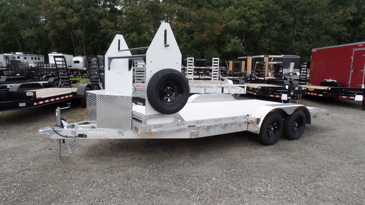 New 2027 Performance Trailers Example Open Car Trailer, Tire Rack, Winch in Box, Spare Tires Car Hauler