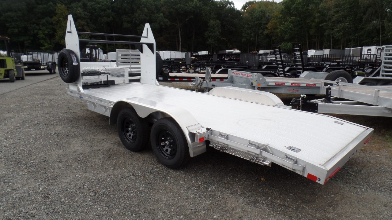 New 2027 Performance Trailers Example Open Car Trailer, Tire Rack, Winch in Box, Spare Tires Car Hauler