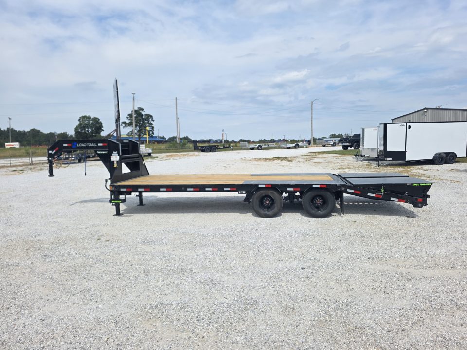 New 2027 LOAD TRAIL 102 X 25 TANDEM DUAL LOW PRO GN W/ 5' DOVE/ MAX RAMPS
