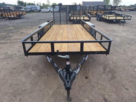 New 2027 AMO 76x16 1 Axle Brake Landscape Trailer W/ Led Lights and Spring Assist Gate