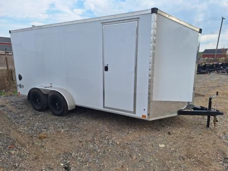 New 7x16 Cargo / Enclosed Trailer W/ Ramp Door