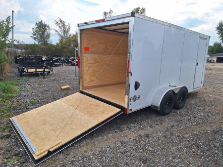 New 7x16 Cargo / Enclosed Trailer W/ Ramp Door