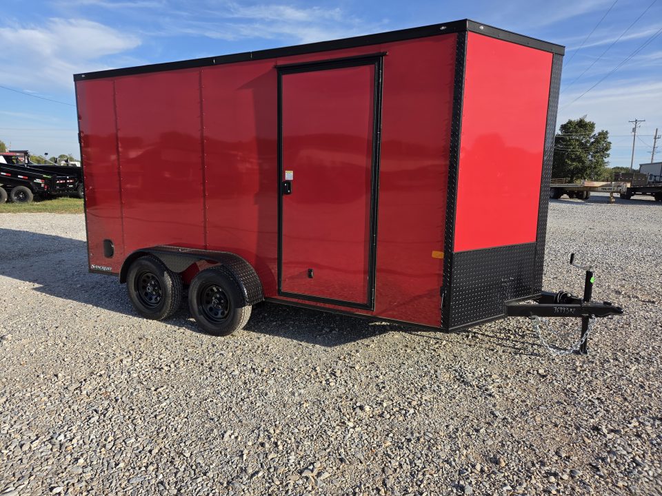 New 2027 Rock Solid 7X14 TANDEM 14K CARGO W/7' HEIGHT BLACKOUT TRIM & RAMP DOOR