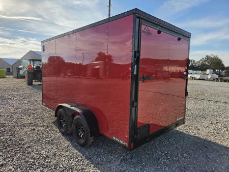 New 2027 Rock Solid 7X14 TANDEM 14K CARGO W/7' HEIGHT BLACKOUT TRIM & RAMP DOOR