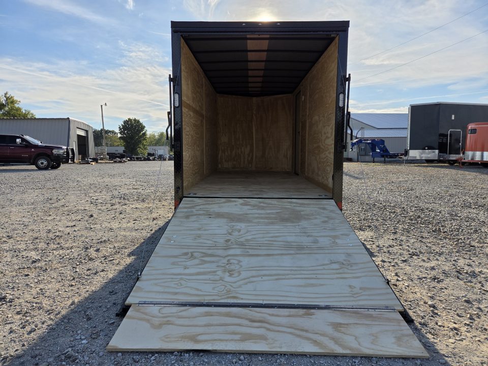 New 2027 Rock Solid 7X16 TANDEM 7K CARGO W/7' HEIGHT BLACKOUT TRIM & RAMP DOOR