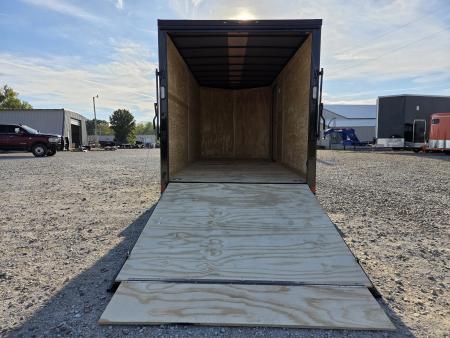 New 2027 Rock Solid 7X16 TANDEM 7K CARGO W/7' HEIGHT BLACKOUT TRIM & RAMP DOOR