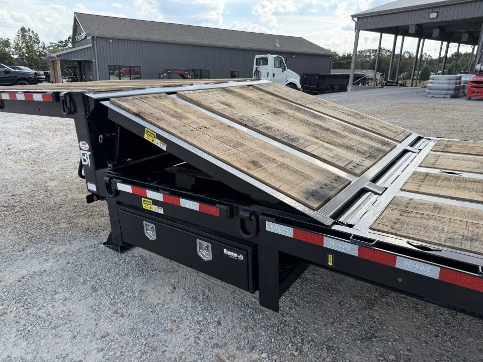New 2027 Behnke 102"X45' 30 Ton Step Deck Trailer | PAVER RAMPS AIR RIDE