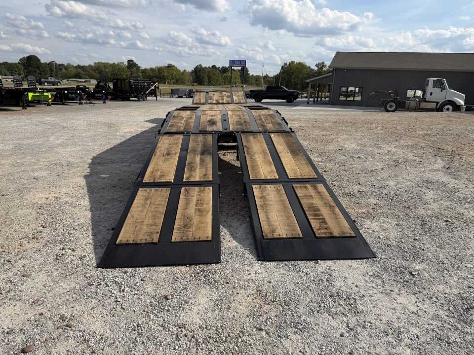 New 2027 Behnke 102"X45' 30 Ton Step Deck Trailer | PAVER RAMPS AIR RIDE