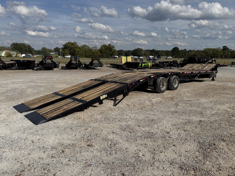 New 2027 Behnke 102"X45' 30 Ton Step Deck Trailer | PAVER RAMPS AIR RIDE