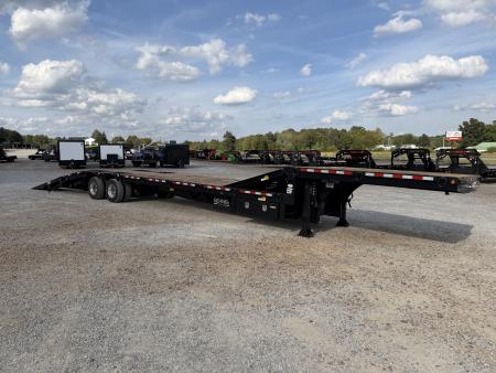 New 2027 Behnke 102"X45' 30 Ton Step Deck Trailer | PAVER RAMPS AIR RIDE