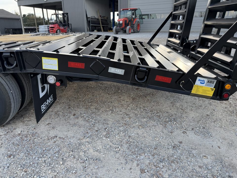 New 2027 Behnke 102"x29' 20 TON Pintle Hitch Tag Trailer *AIR RAMPS*