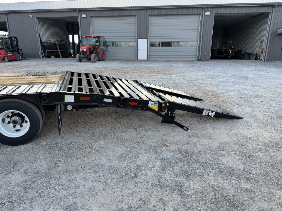 New 2027 Behnke 102"x29' 20 TON Pintle Hitch Tag Trailer *AIR RAMPS*