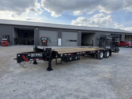 New 2027 Behnke 102 x29' 20 TON Pintle Hitch Tag Trailer *AIR RAMPS*