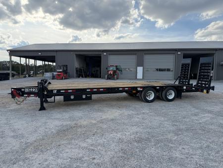 New 2027 Behnke 102"x29' 20 TON Pintle Hitch Tag Trailer *AIR RAMPS*